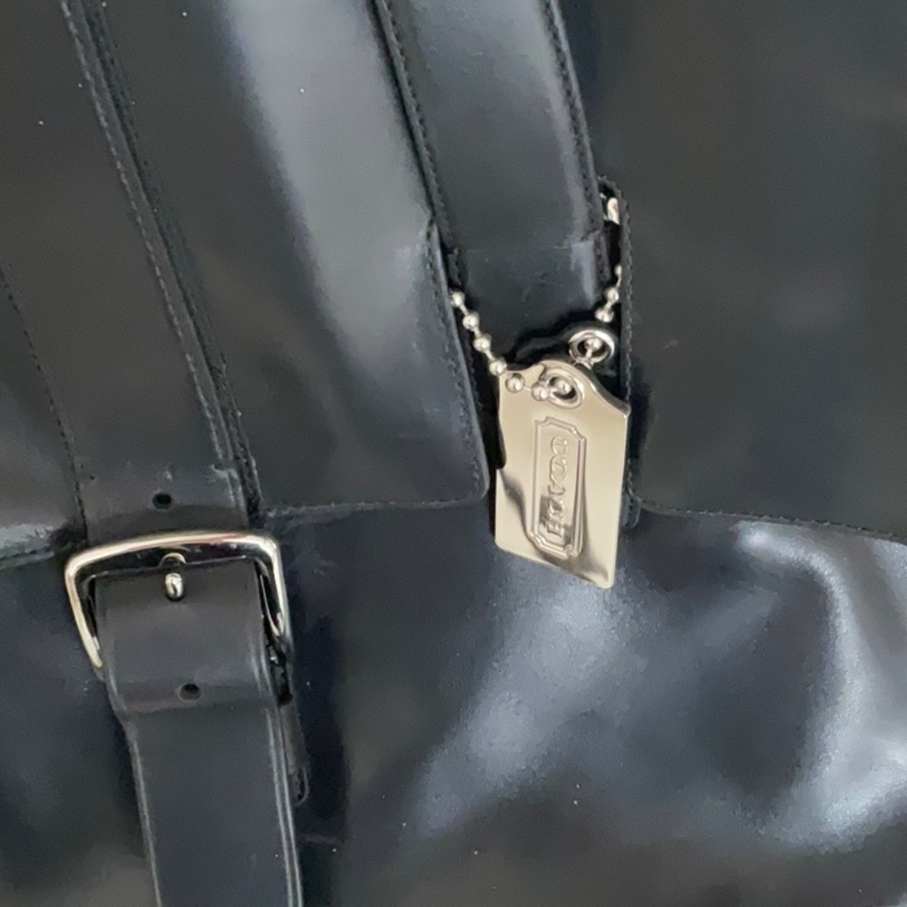 NWOT LARGE UNISEX COACH BLACK LEATHER WEEKEND TRAVEL BAG, Dustbag incl - Picture 12 of 12